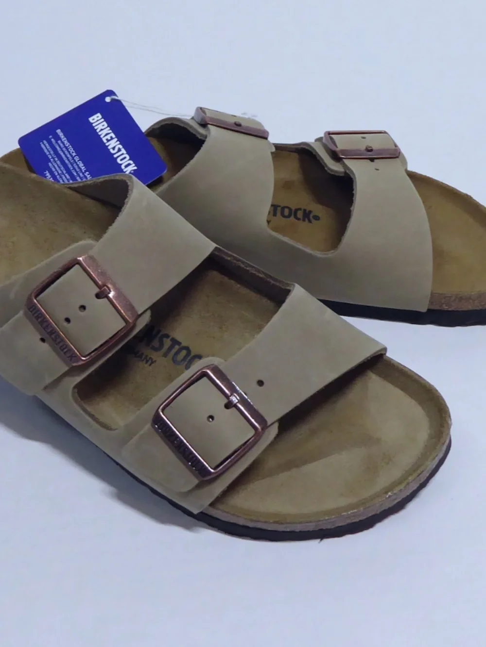 New Birkenstock Arizona Oiled Leather Sandals Tobacco Brown 8 Men 10 Women N 41